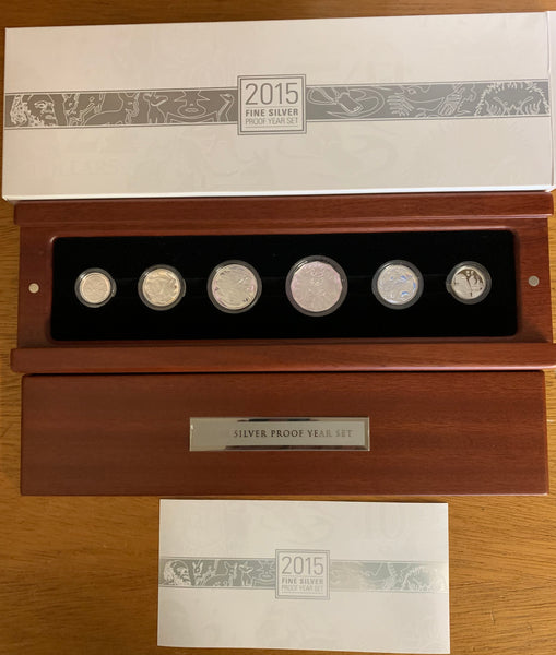 Australia 2015 Royal Australian Mint FINE SILVER Proof Coin Set