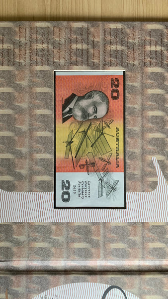 Australia 1994 Hargraves Centenary $20 Australian Banknote and Stamp Portfolio. Only 5000 folders made.