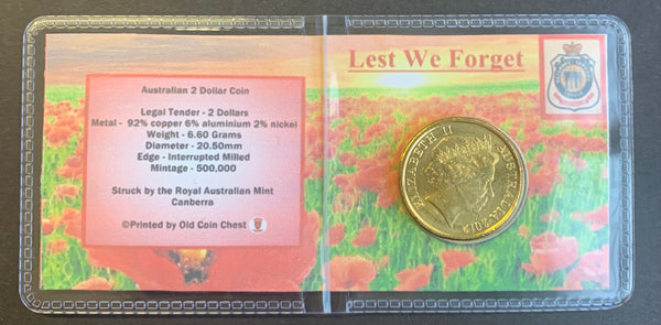 2012 Remembrance Day $2  Coloured Uncirculated Coin