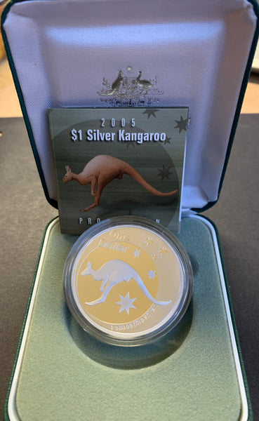 Australia 2005 Royal Australian Mint $1 Kangaroo Silver Proof Coin