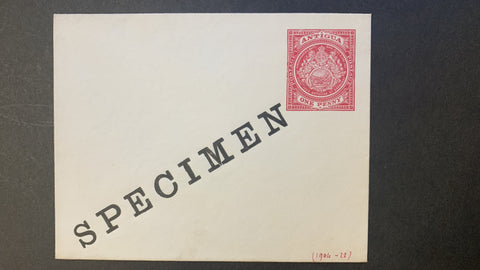 Copy of Antiqua One Penny 1d Red 1904-22 Coat of Arms Specimen