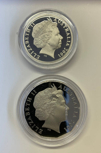 Australia 2001 Royal Australian Mint 20c 50c Centenary of Federation NSW 20c & 50c Proof