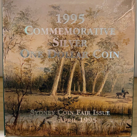 1995 Waltzing Matilda $1 Silver  Proof Coin Sydney Coin Fair Issue