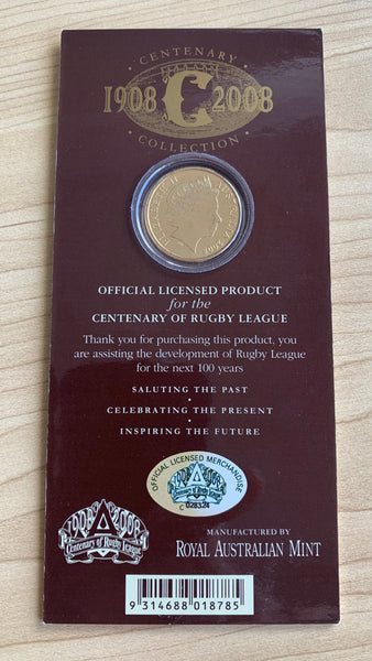 Australia 2008 Royal Australian Mint $1 Rugby Centenary Uncirculated Coin