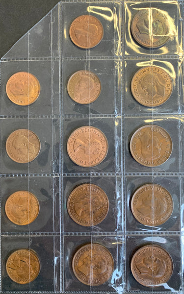 Australia Penny 1948M, 49, 50M, 51PL, 52M x 2, & Half Penny 1949, 50, 51 x 3 & 54 EF to Uncirculated
