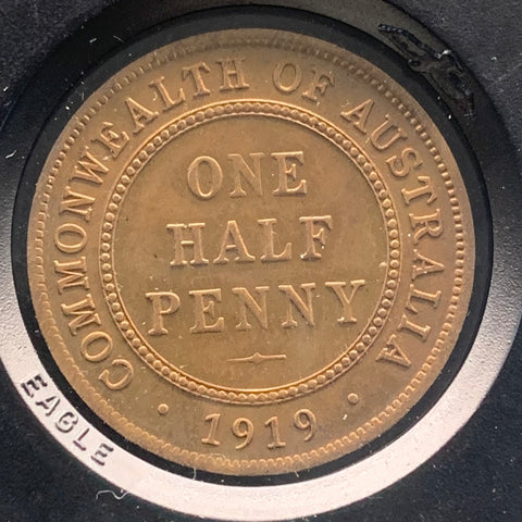 Australia 1919 Half Penny 1/2d Brilliant Uncirculated