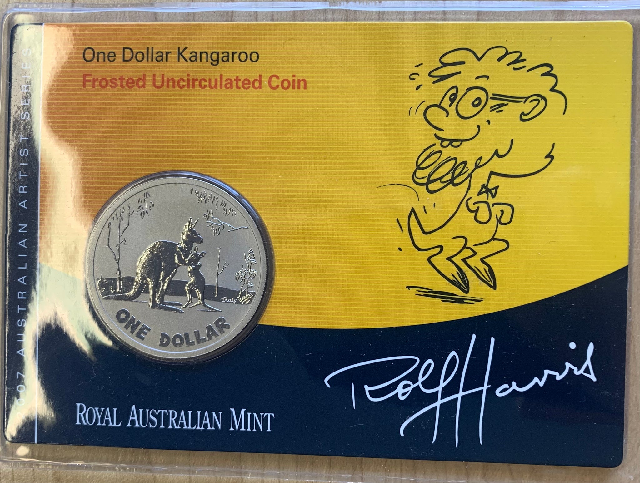 Australia 2007 Royal Australian Mint $1 Kangaroo Rolf Harris design