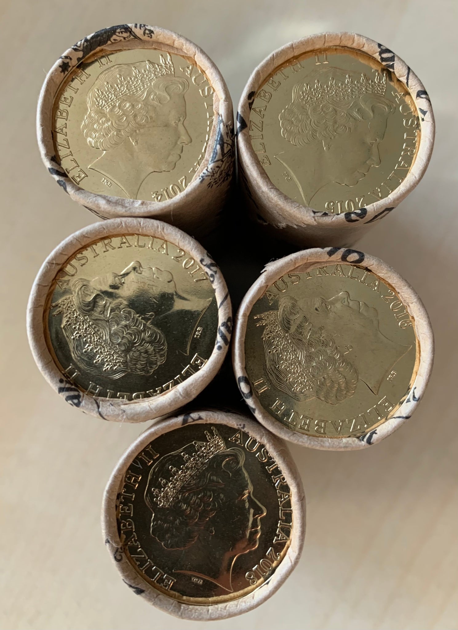 Australia 2014 - 2018 Royal Australian Mint $1 ANZAC Mint Coin Rolls ...