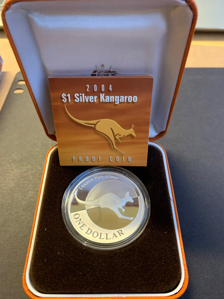 Australia 2004 Royal Australian Mint $1 Kangaroo Silver Proof Coin