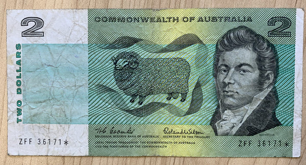 R81s $2 Commonwealth Of Australia Coombs/Wilson Star Banknote Fine