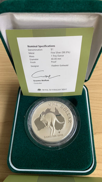 Australia 2000 $1 Kangaroo 1oz Silver Proof Coin