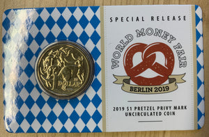 2019  Royal Australian Mint $1 Mob of Roos Mintmark from World Money Fair Berlin