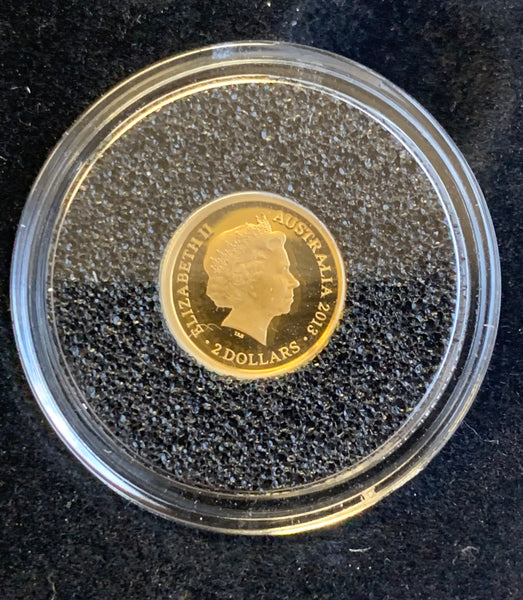 2013 $2 Australian Frilled Neck Lizard  .5 gram  .9999 Gold Coin