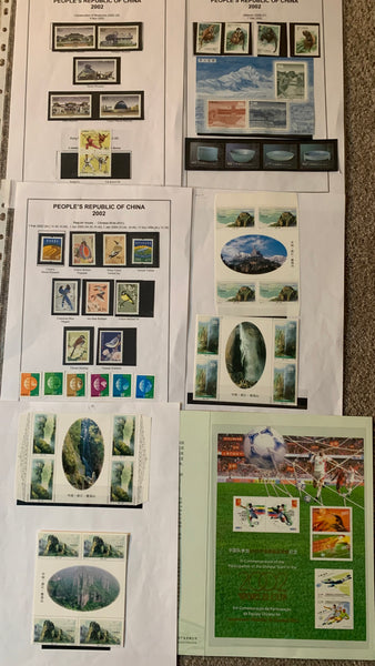 PRC China 2002 Sets and Miniature Sheets Unmounted Mint Collection.
