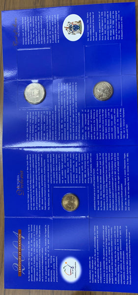 2001 Centenary of Federation Victoria 20c, 50c & $1 uncirculated Folder