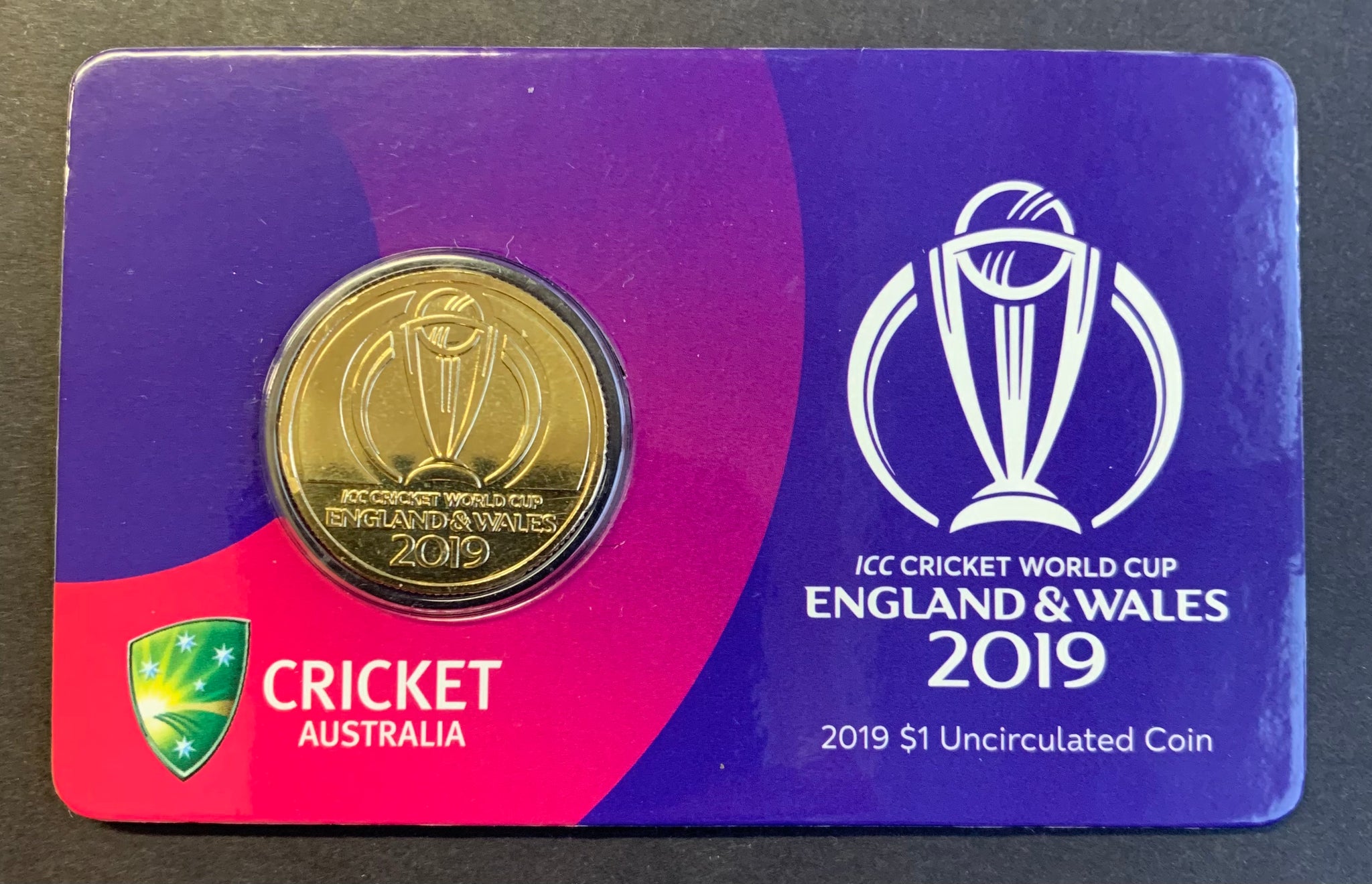 Australia 2019 Australia Royal Australian Mint $1 ICC Cricket carded Uncirculated Coin