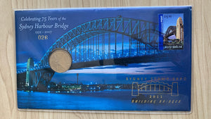2007 Australia Sydney Harbour Bridge PNC stamp coin overprinted 'Sydney Stamp Expo 2011'