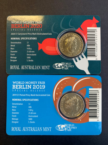 2019 - 2020 $1 Mob of Roos Mintmark World Money Fair WMF Berlin Special Release