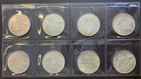 Australia 1940 - 52  2/- Florin EF to Uncirculated x 8