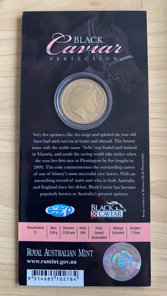 Australia 2013 Royal Australian Mint $1 Black Caviar Coloured Uncirculated Coin