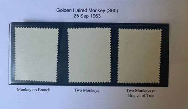 P.R. China 1963 Monkeys S60 Complete Set of 3  Mint