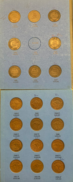 Australia Half Penny  ½d Halfpenny complete Set Excluding 1923 in Whitman albums