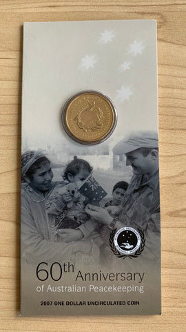 Australia 2007 Royal Australian Mint $1 60th Anniversary of Peacekeeping Uncirculated Coin