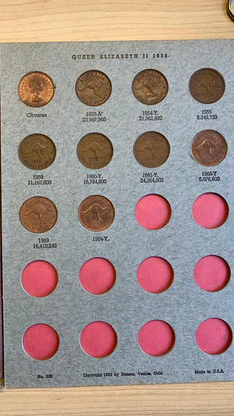 Australia Half Penny  ½d Halfpenny complete Set Excluding 1923 in Dansco Album