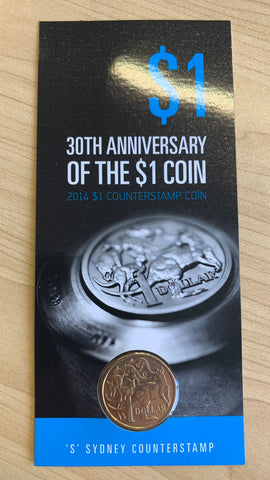 Australia 2014 Royal Australian Mint $1 30th Anniversary of the Dollar Coin Uncirculated $1 Carded Coin