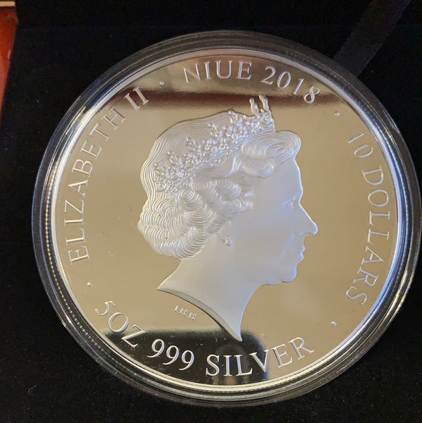 2018 First world War Series - Armistice 5oz 999 Silver Coin Box Cert