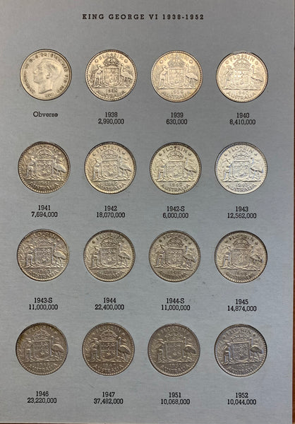 Australia 1910-63 Two Shillings 2/- Florin Collection Complete Inc. 1932 & Melbourne Centenary in Dansco Album