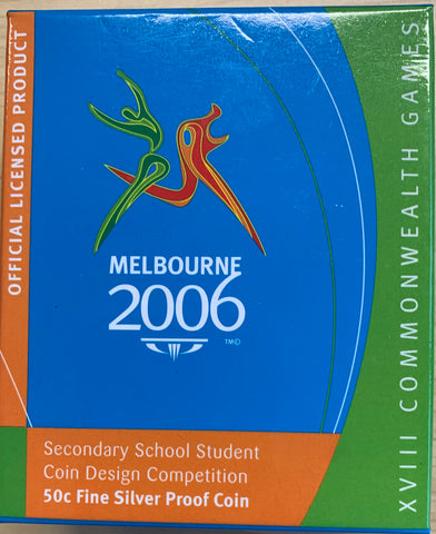 2006 Melbourne Commonwealth Games 50c Secondary School Student Coin Design Silver Proof Coin