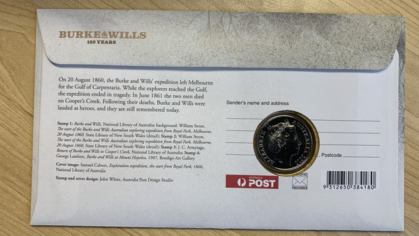 2010 Australian 20 cents 20c 150 Years Of Burke & Wills PNC 1st Day Issue