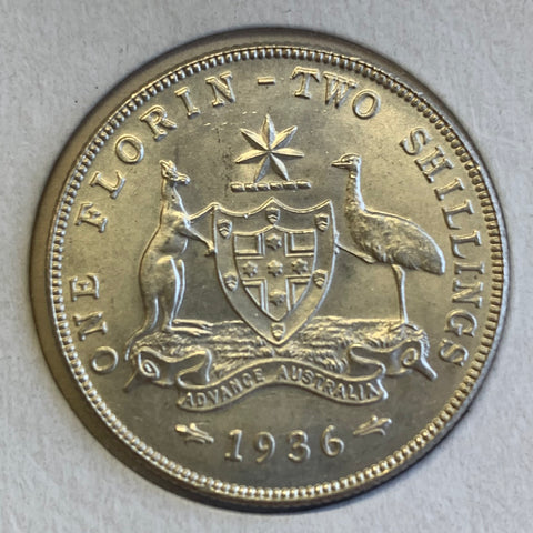 Australia 1936 Florin Choice Uncirculated