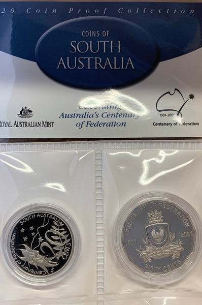 2001 centenary of Federation South Australia 20c & 50c Proof
