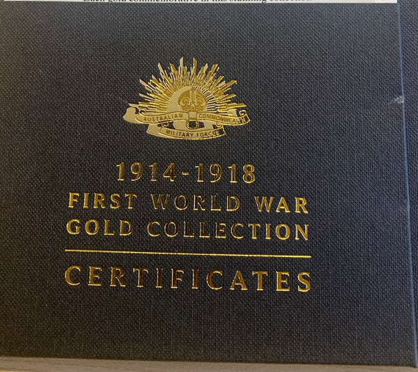 WW1 1914-18 Set of 8 14 carat 2 gram Gold Medallions