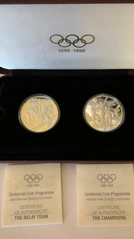 Australia 1996 Royal Australian Mint Olympic Centennial  2 x $20 Silver Proof