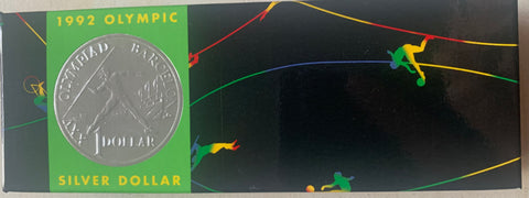 Australia 1992 $1 One Dollar Barcelona Olympics Silver Proof. Sydney Coin Fair interrupted Milling .