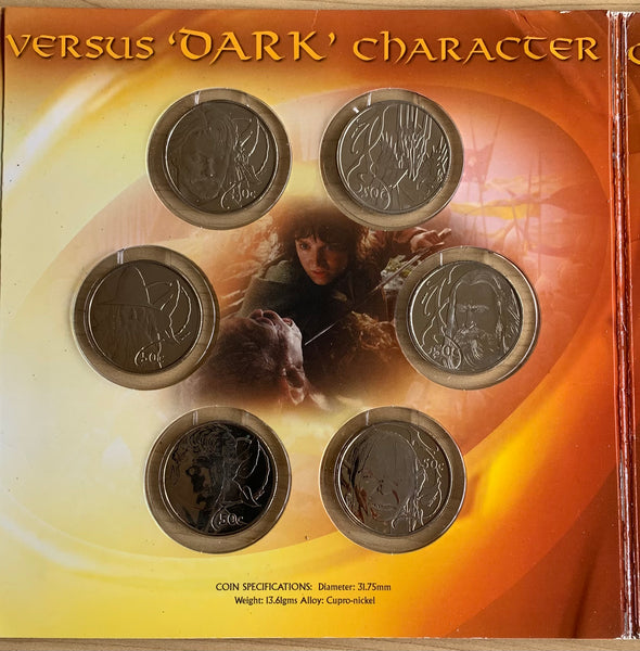 2003 New Zealand 50 cents "Lord of the Rings" 6 Coin Set
