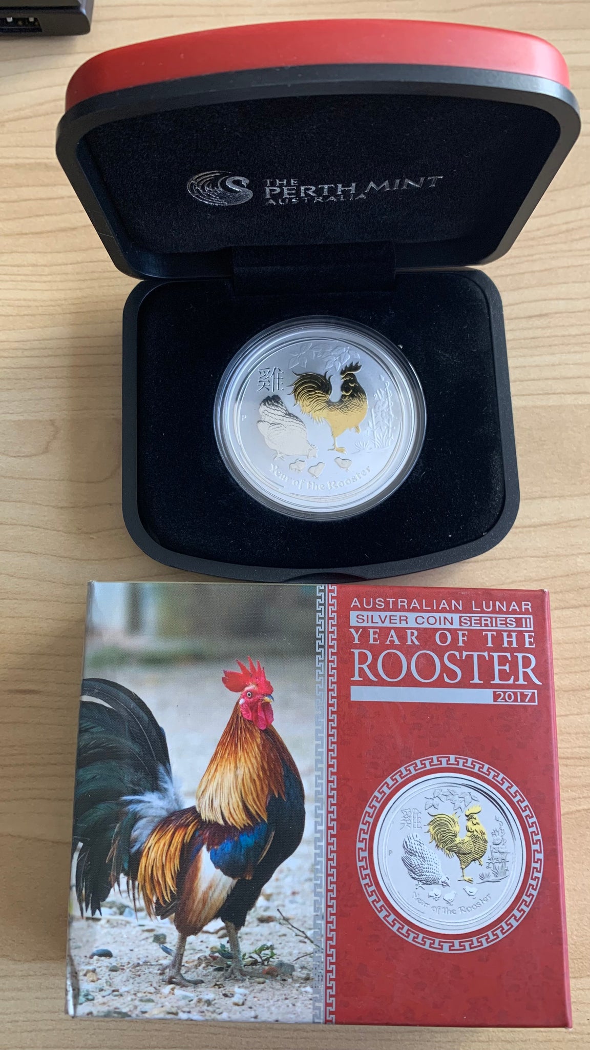 Australia 2017 Perth Mint Year of the Rooster Lunar Series II 1oz .999 Silver Proof Coin