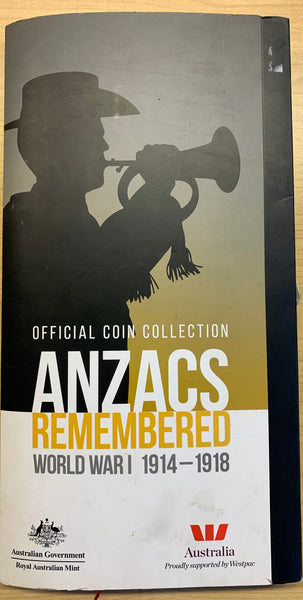 Australia 2015 Royal Australian Mint 20c Anzacs Remembered 20 cents coin collection