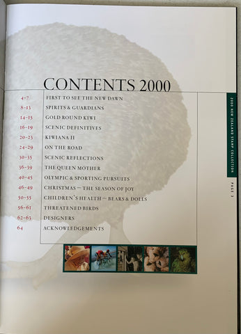 New Zealand 2000 Post Office Year Book containing all the different simplified stamps issued that year