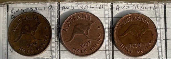 Australia Half Penny  ½d Halfpenny Set Excluding 1923 nice condition