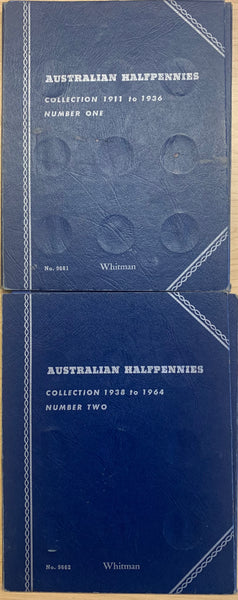 Australia Half Penny  ½d Halfpenny complete Set Excluding 1923 in Whitman albums