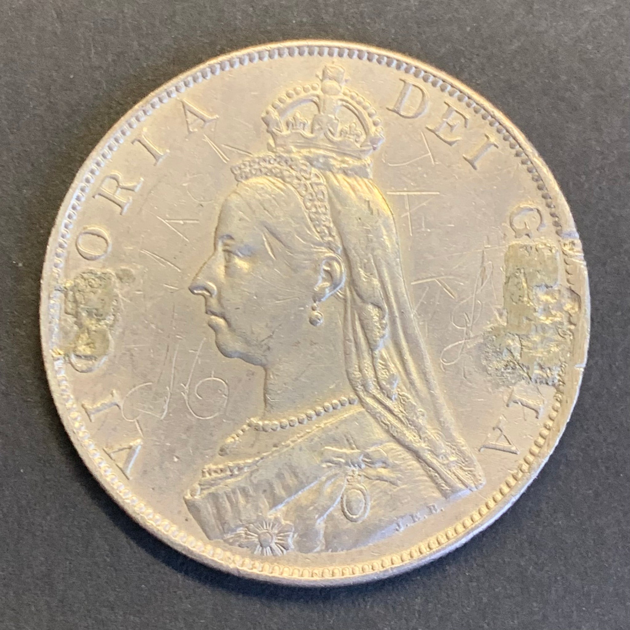 UK Great Britain 1888 Queen Victoria Silver 4/- Four Shilling Double Florin Coin