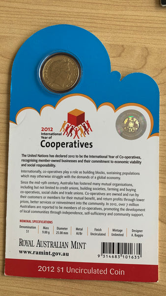 Australian 2012 International Year of Co-Operatives RAM $1  Uncirculated Coin