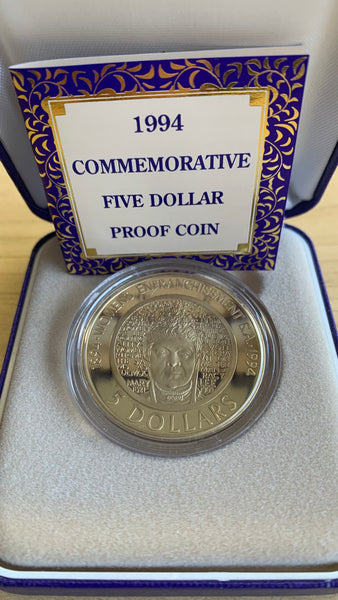 Australia 1994 Royal Australian Mint $5 Enfranchisement of Women Aluminium Bronze Proof Coin
