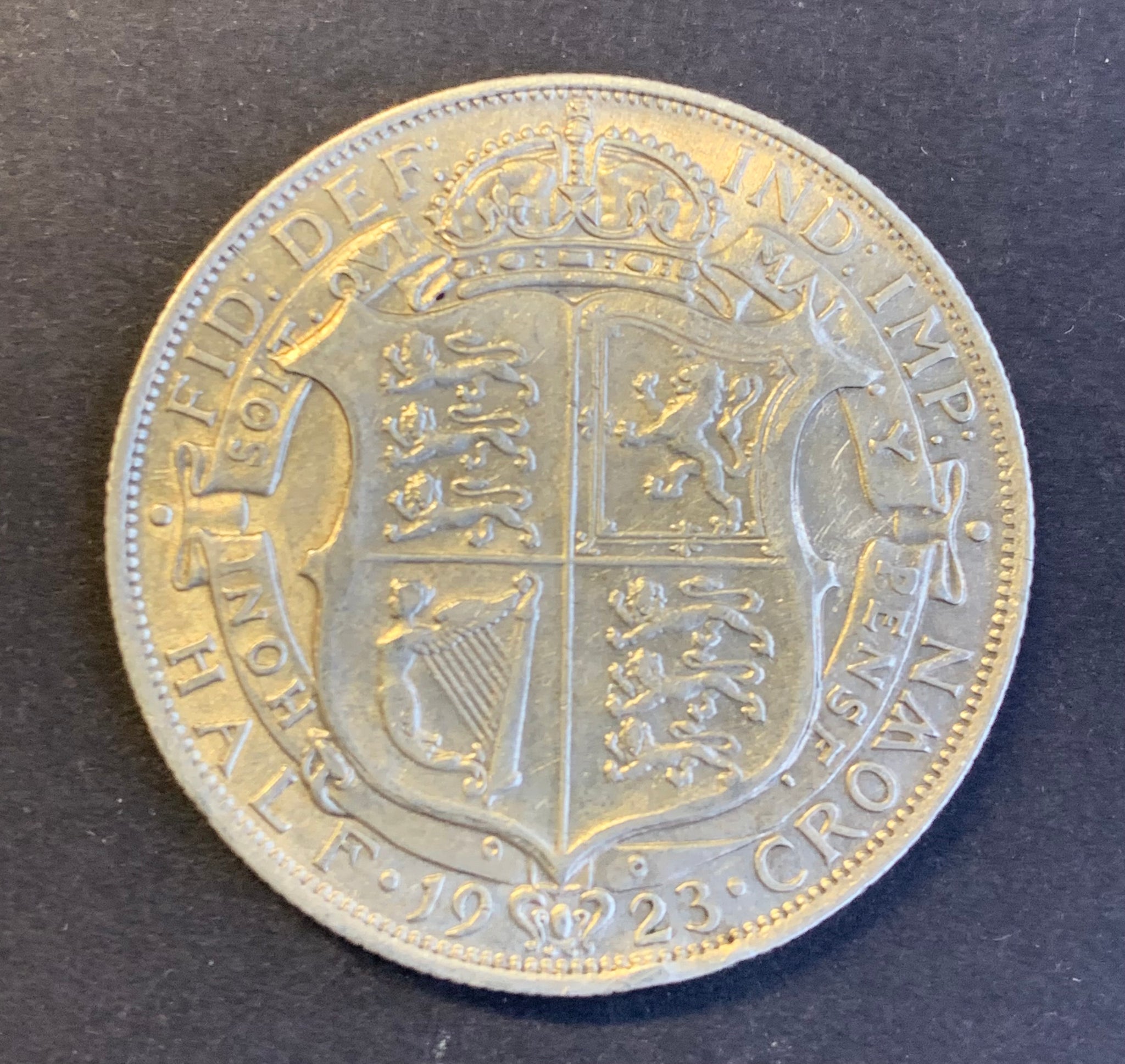 UK Great Britain 1923 George V Half Crown Extremely Fine Condition