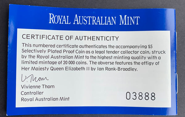 Australia 2004 Royal Australian Mint $5 AFL Football Proof Coin