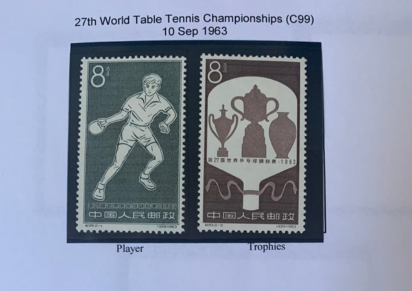 PRC China 1963 Table tennis C99 Set mounted mint.